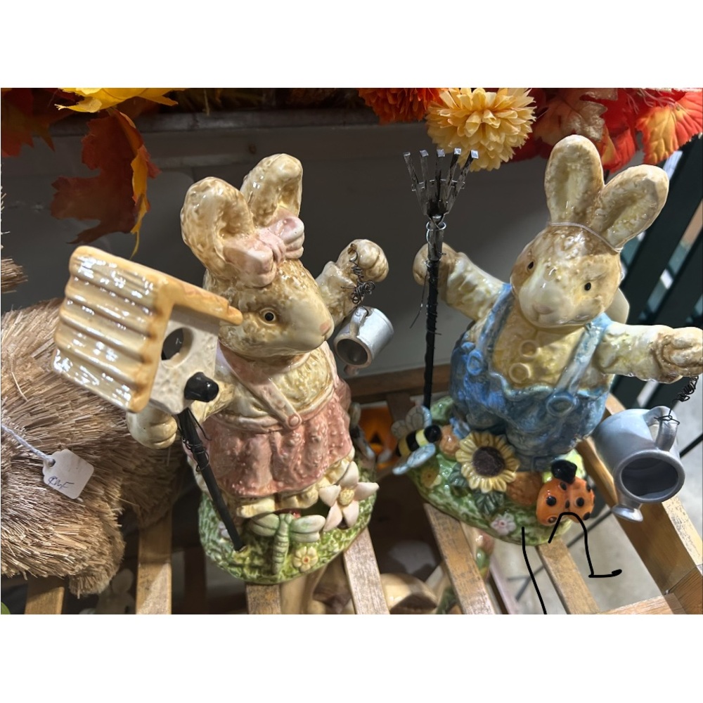 Charming Bunny Garden Figurines